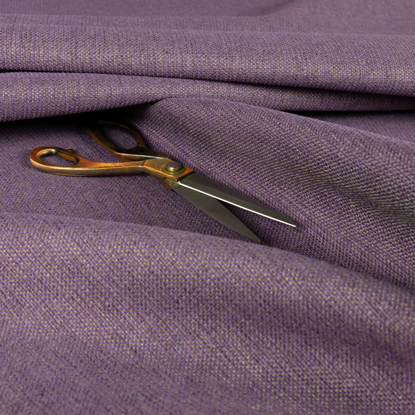 Basket Weave Textured Plain Material Purple Colour Furnishing Upholstery Fabrics 150623-20