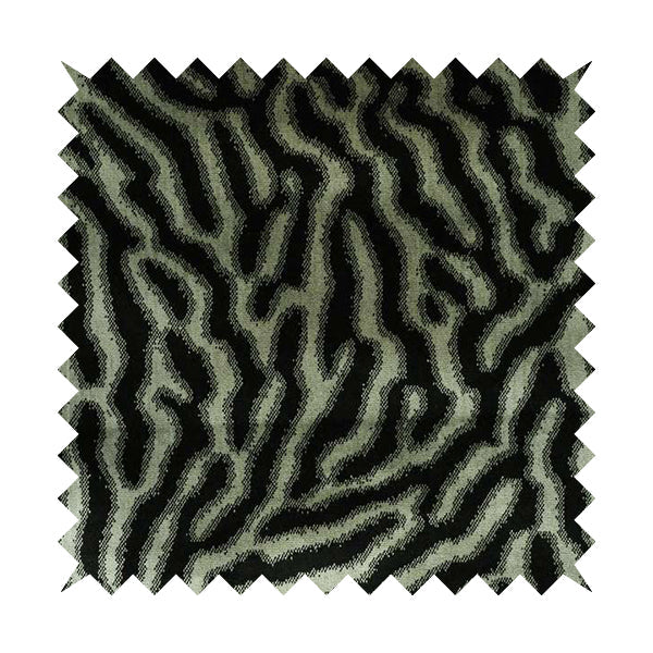 Black Background With Silver Colour Abstract Pattern Heavy Quality Velvet Upholstery Fabric JO-1273