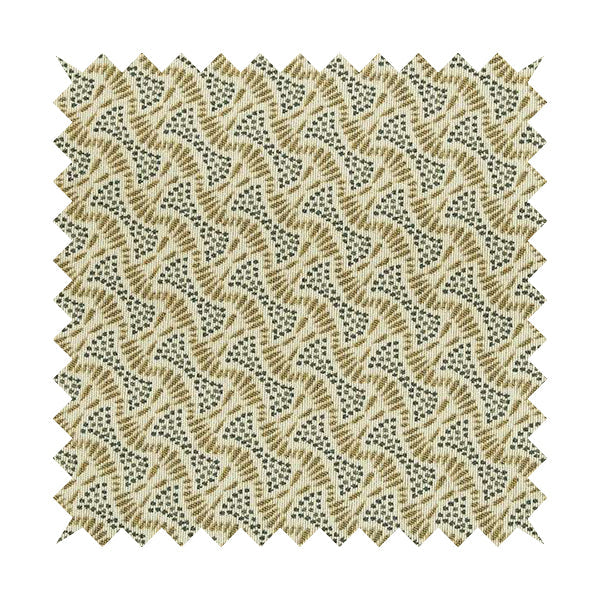 Blue Yellow Cream Balanced Geometric Pattern Soft Chenille Upholstery Fabric JO-136