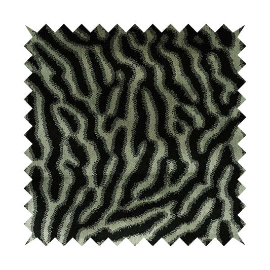 Black Background With Silver Colour Abstract Pattern Heavy Quality Velvet Upholstery Fabric JO-1273