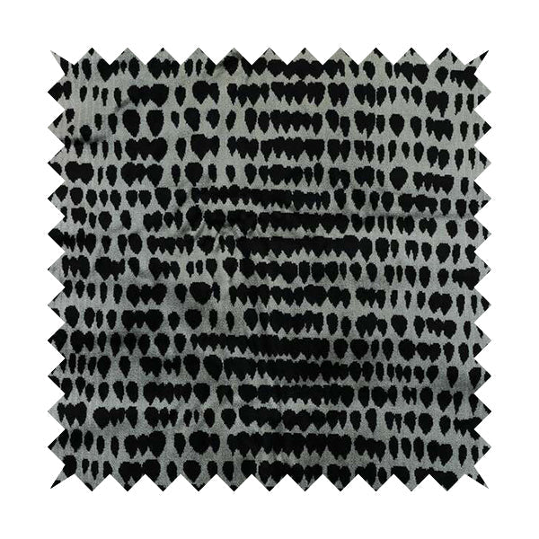 Black Grey Colour Abstract Geometric Pattern Heavy Quality Velvet Upholstery Fabric JO-1305