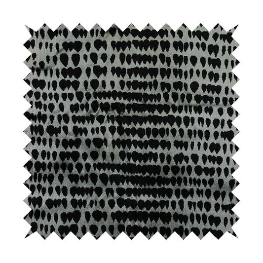 Black Grey Colour Abstract Geometric Pattern Heavy Quality Velvet Upholstery Fabric JO-1305